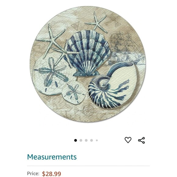 NEW Coastal 15" LAZY SUSAN SeaSide Shell LIGHTHOUSE Serving Plate NWT - Picture 8 of 9